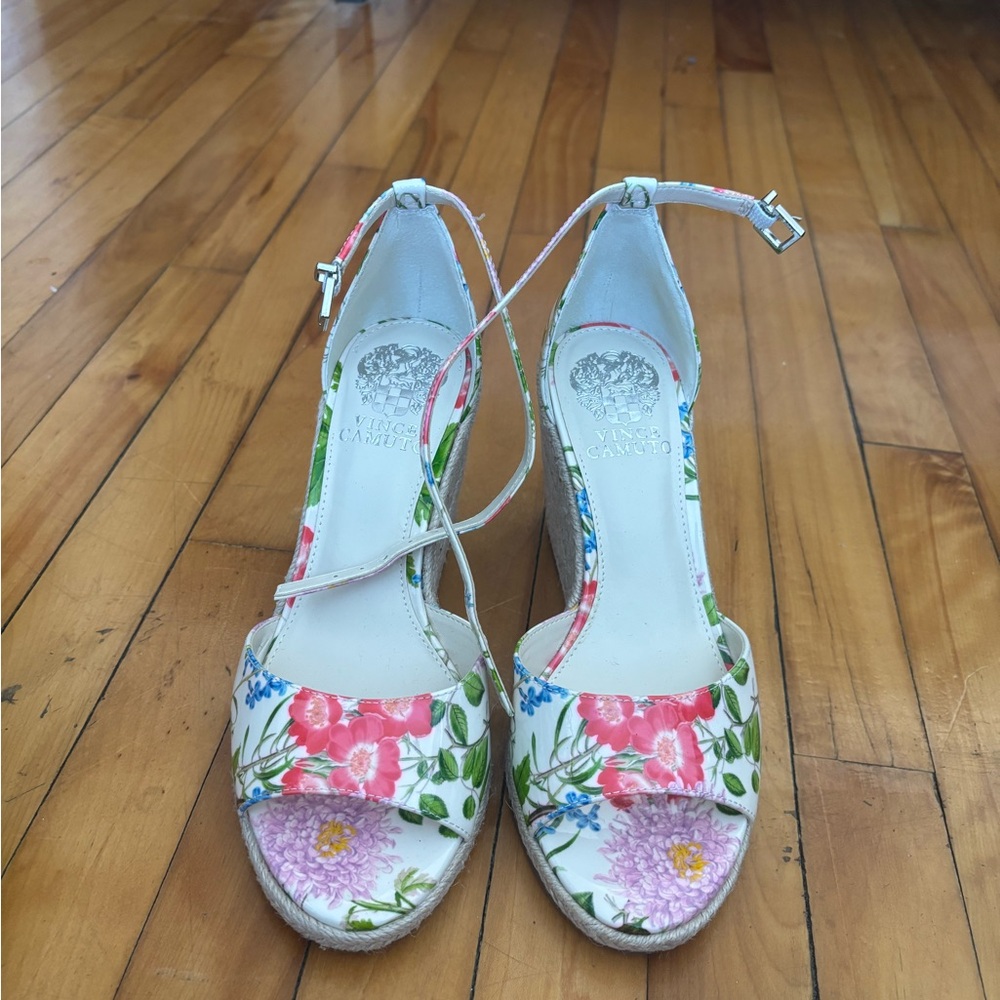 Vince Camuto Multicolor Floral Wedges